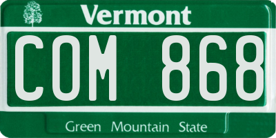 VT license plate COM868