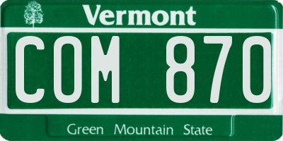 VT license plate COM870