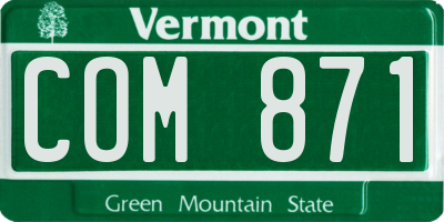 VT license plate COM871
