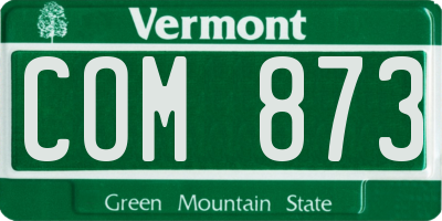 VT license plate COM873