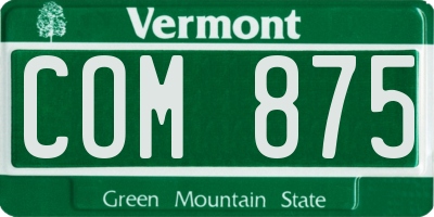 VT license plate COM875