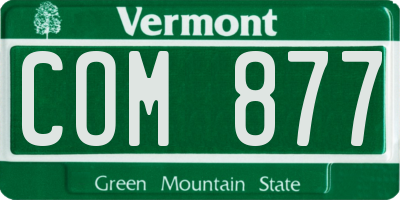 VT license plate COM877