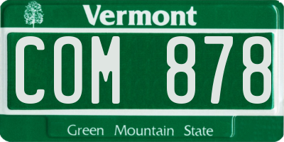 VT license plate COM878