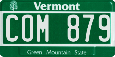 VT license plate COM879
