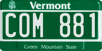 VT license plate COM881