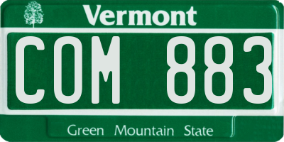 VT license plate COM883