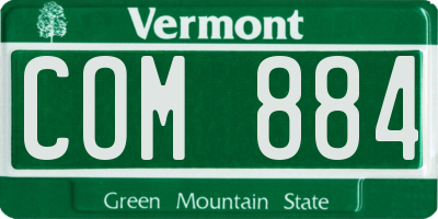 VT license plate COM884