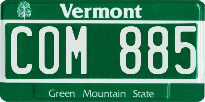 VT license plate COM885