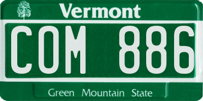 VT license plate COM886