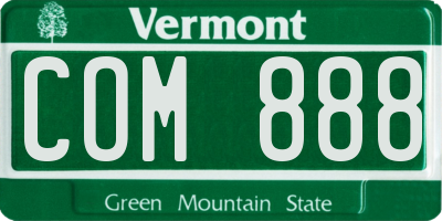 VT license plate COM888