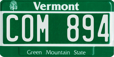 VT license plate COM894