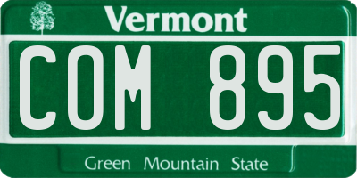 VT license plate COM895