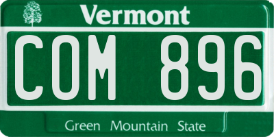 VT license plate COM896