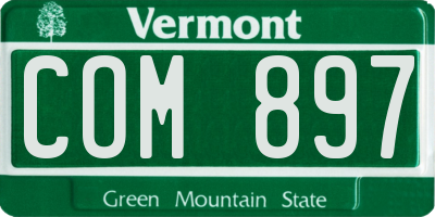 VT license plate COM897