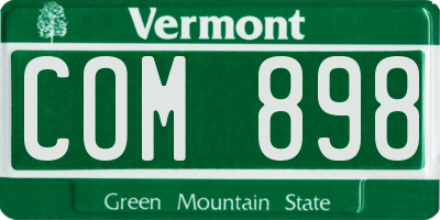 VT license plate COM898