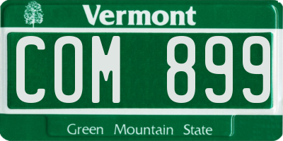 VT license plate COM899