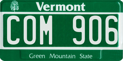 VT license plate COM906