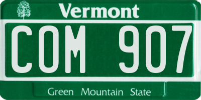 VT license plate COM907