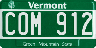 VT license plate COM912