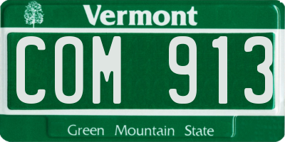 VT license plate COM913