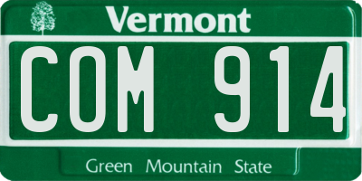 VT license plate COM914