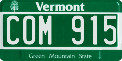 VT license plate COM915