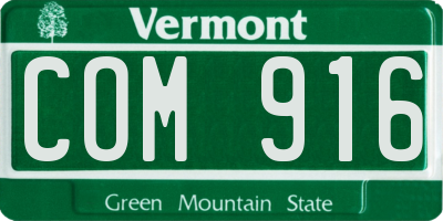 VT license plate COM916