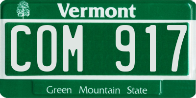 VT license plate COM917