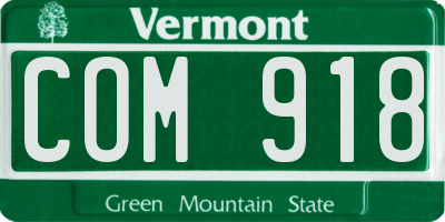 VT license plate COM918