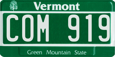 VT license plate COM919
