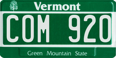VT license plate COM920