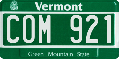 VT license plate COM921