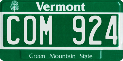 VT license plate COM924