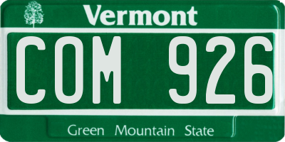 VT license plate COM926