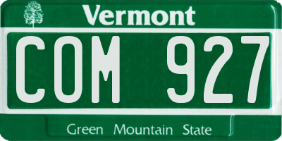 VT license plate COM927