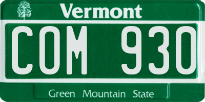 VT license plate COM930