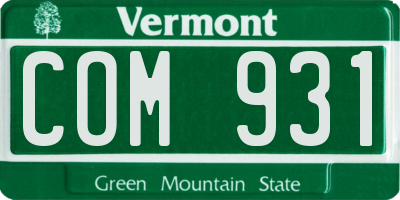 VT license plate COM931