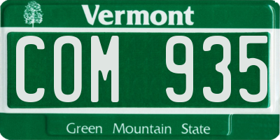 VT license plate COM935