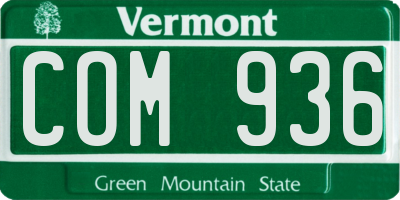 VT license plate COM936