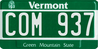 VT license plate COM937