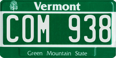 VT license plate COM938