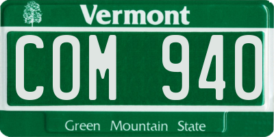 VT license plate COM940