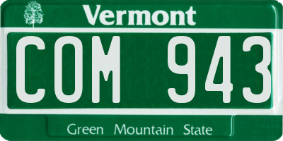 VT license plate COM943