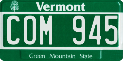 VT license plate COM945