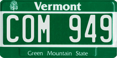 VT license plate COM949