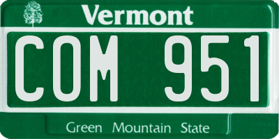 VT license plate COM951