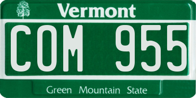 VT license plate COM955