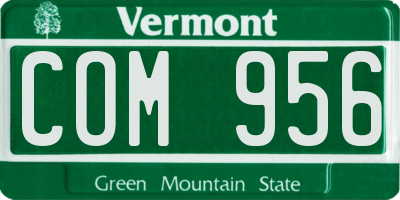 VT license plate COM956