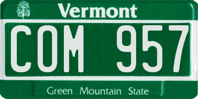 VT license plate COM957