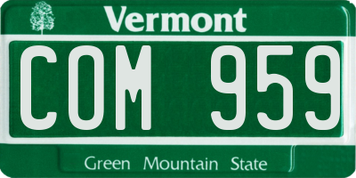 VT license plate COM959
